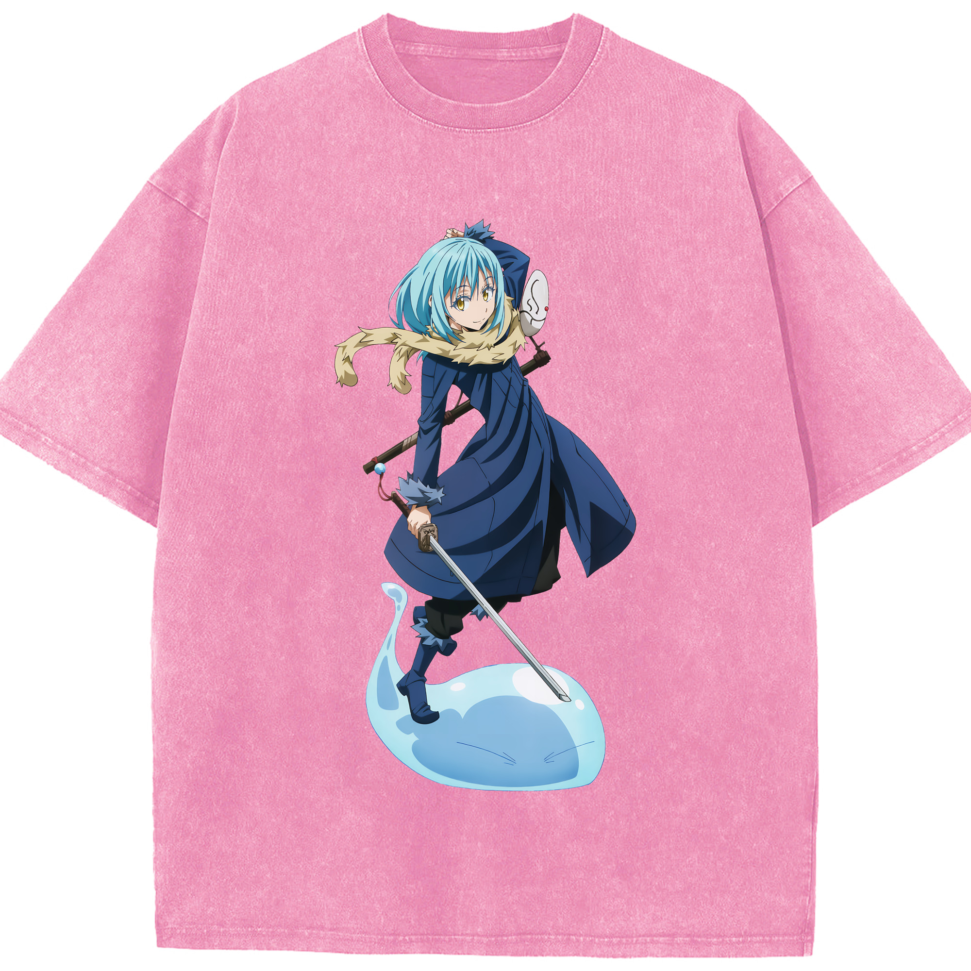 （画像用） 転スラ Regarding Reincarnated to Slime 綿100% ヴィンテージ風 半袖Tシャツ（フロントプリント）